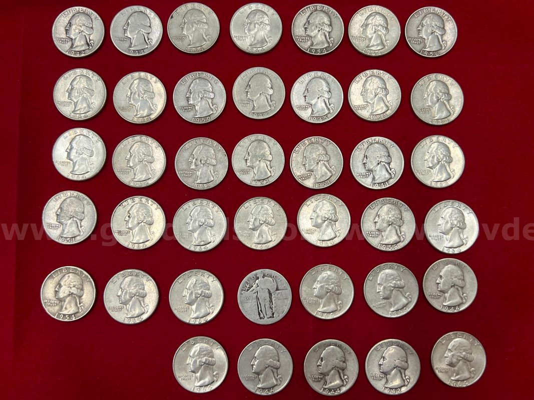 40 U.S. Pre-1965 Silver Quarters
