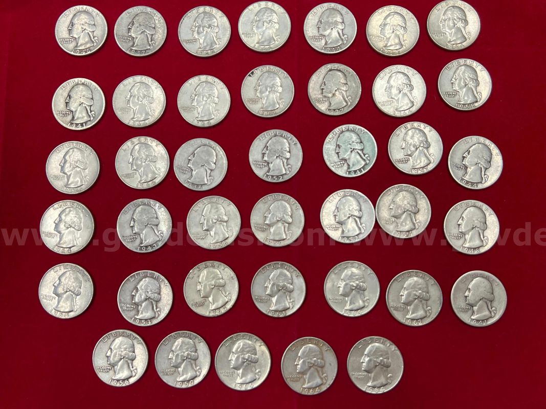 40 U.S. Pre-1965 Silver Washington Quarters