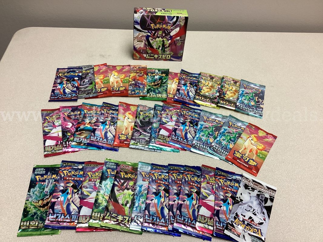 Japanese Pokémon Mega Expansion Pack Munikis Zero M3 and 35 Booster Packs