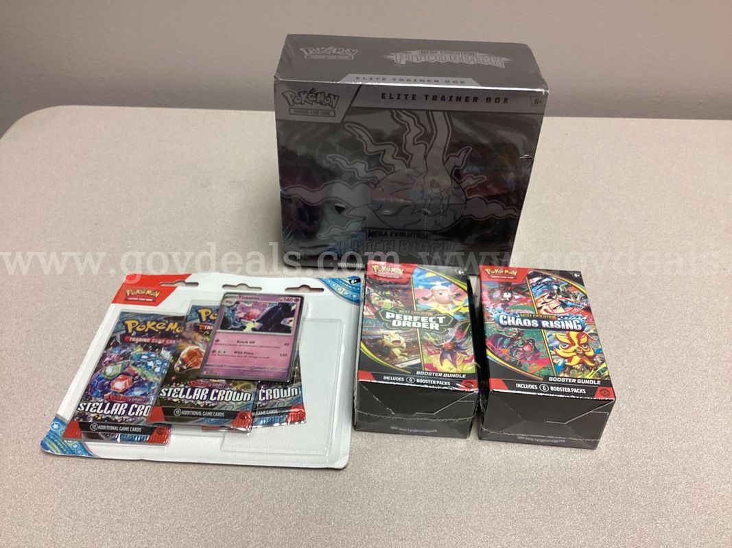 Pokémon Mega Evolution Pitch Black Elite Training Box, perfect order & chaos rising booster bundle, Scarle & violet 3 pk