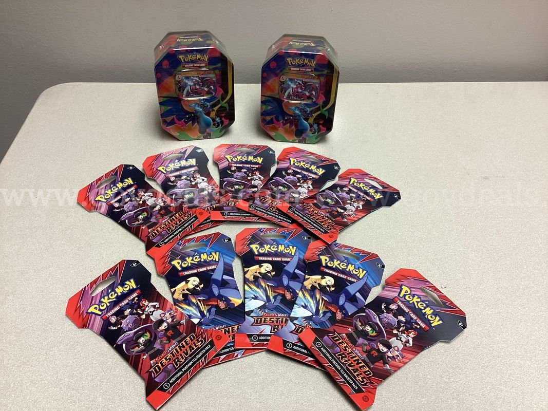 2 Pokémon Mega Charizard X ex Tin, 10 sleeved Booster Pack