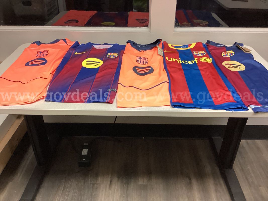 Lot of 5 Barcelona Soccer Jerseys 