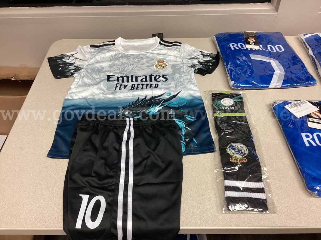 Lot of 6 Madrid Soccer Jersey sets with shorts and socks