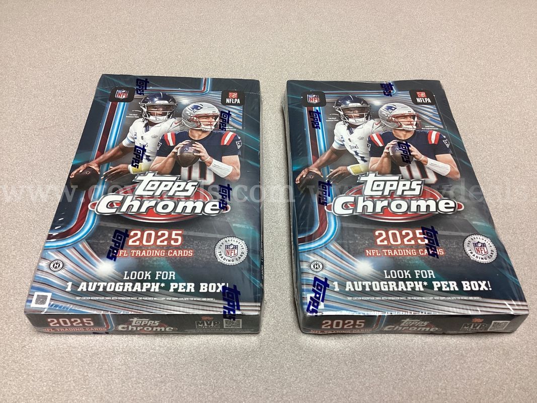 Lot of 2 Topps Chrome 2025 NFL Trading Cards