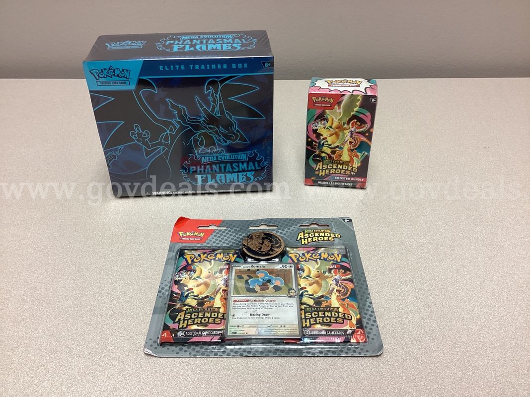 Pokémon Mega Evolution Phantasmal Flames elite training box, Ascended Heroes Booster Bundle, Ascended Heroes collectio