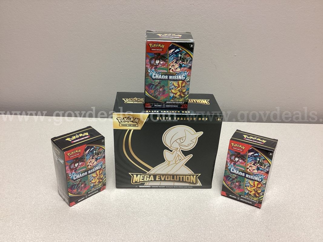Pokémon Mega Evolution Elite Training Box, 3 Mega Evolution Chaos Rising Booster Bundles