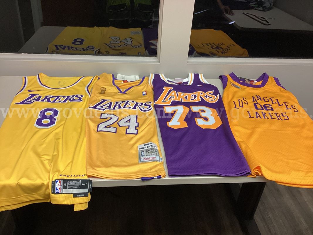 Lot of 4 Lakers Jerseys