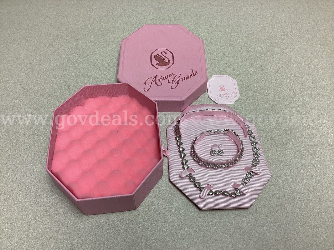 Swarovski Ariana Grande heart shaped set with a tennis choker, bracelet, and stud earrings, & Heart Tennis Necklace