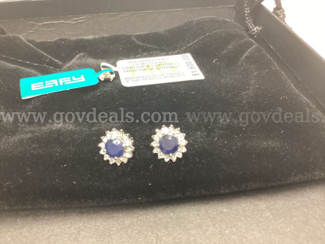 14KW Sapphire and Diamond Earrings