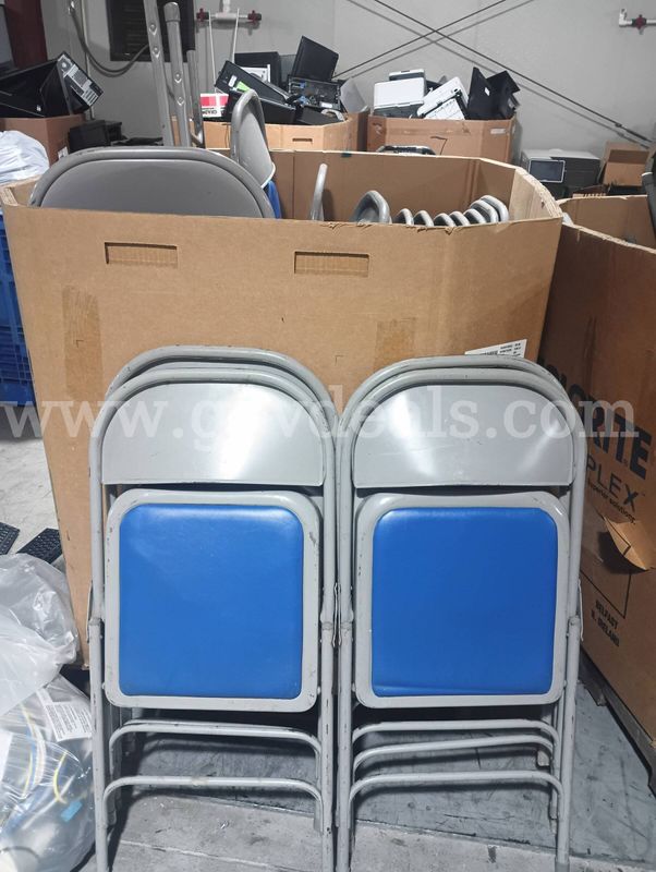 Blue and Grey Folding chairs