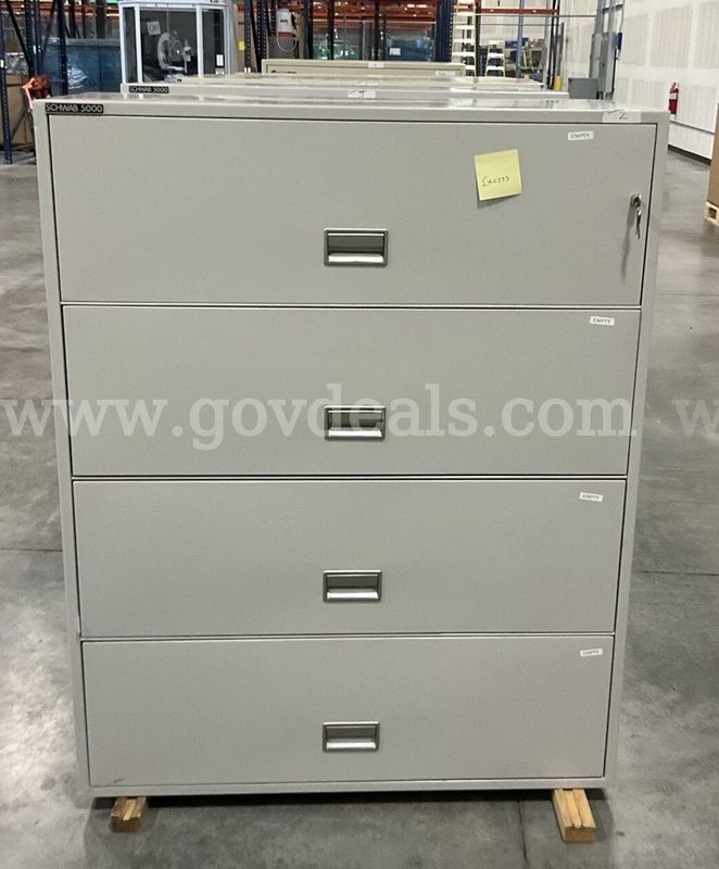 (LOT OF 6) Various models 4 drawer lateral fireproof file cabinets (Fire King, Sentry Safe, Fireguard, Schwab 5000)