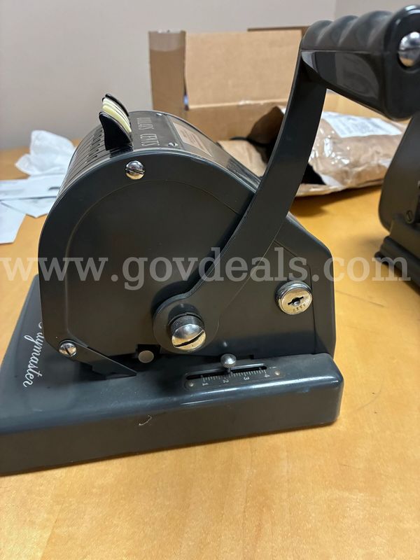 Vintage Mechanical Check Writer / Check Protector & Hand-Operated Mechanical Add