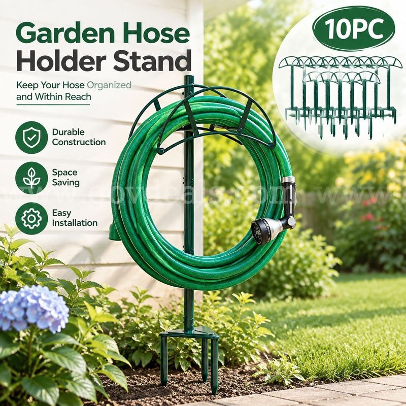 SHIPPING AVAILABLE Lot of 10, Garden Hose Stand/Hanger Freestanding, Heavy Duty In-Ground Hose Rack Organizer (WS1077)