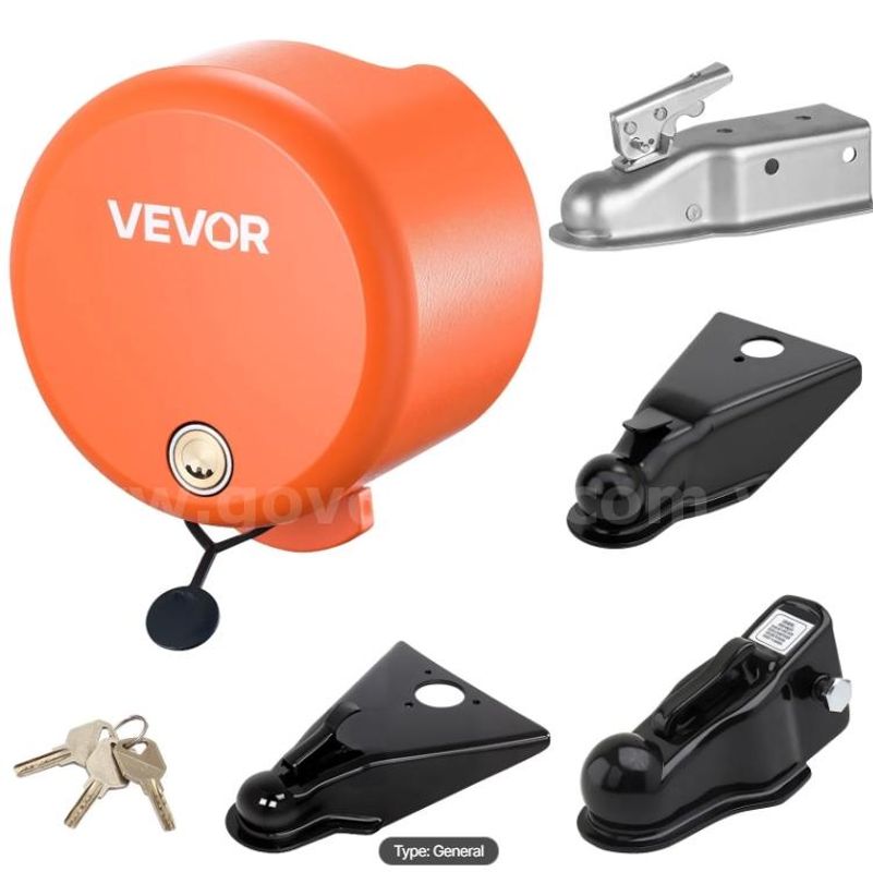 SHIPPING AVAILABLE VEVOR Trailer Lock, Fits 1-7/8, 2 & 2-5/16-Inch Straight Tongue Ball Couplers, Heavy Duty (A3-34）