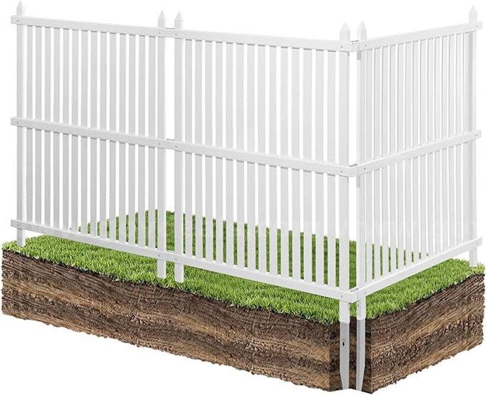 SHIPPING AVAILABLE VEVOR 3 Panels Vinyl Privacy Screen, 36 x 45 in Outdoor Fence Enclosure with Galvanized(A16-5N)