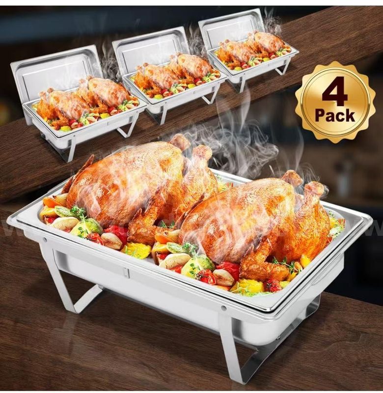 SHIPPING AVAILABLE 4 Set Chafing Dish Buffet , 1 Food Pans 8QT High Grade Chafing Dishes for Buffet (A2-11)