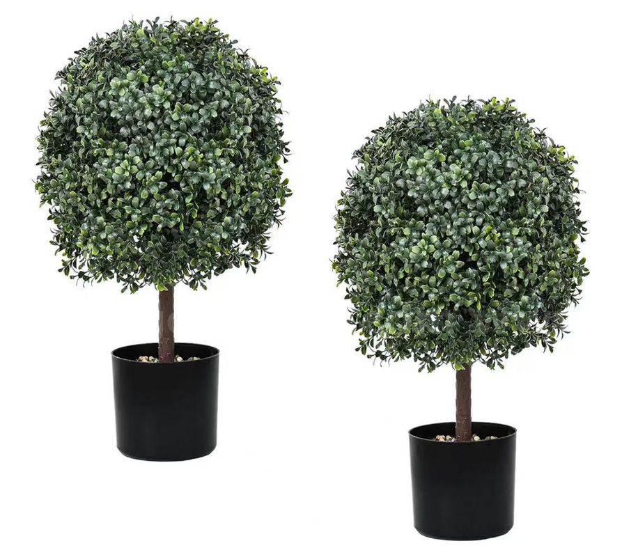 SHIPPING AVAILABLE Lot of 15 Artificial Boxwood Topiary Ball Trees (21 Inch Each) with Planter Pots - Decorative Fake