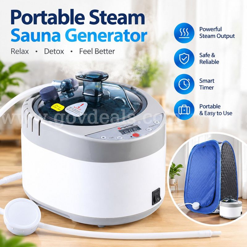 SHIPPING AVAILABLE Lot of 2 Smartmak Sauna Steamer, Portable 4L Upgrated Steam Pot Generator with Remote Con（43-02）