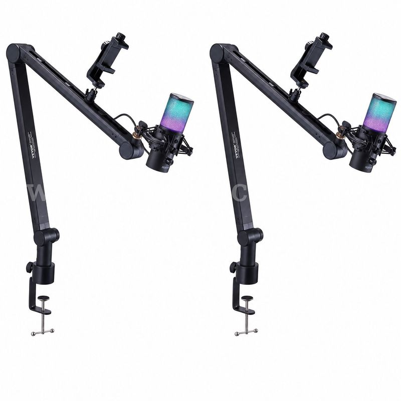 SHIPPING AVAILABLE lot of 2 Microphone Boom Arm with Desk Mount, 360° Rotatable, Adjustable Mic Stand (7-J)