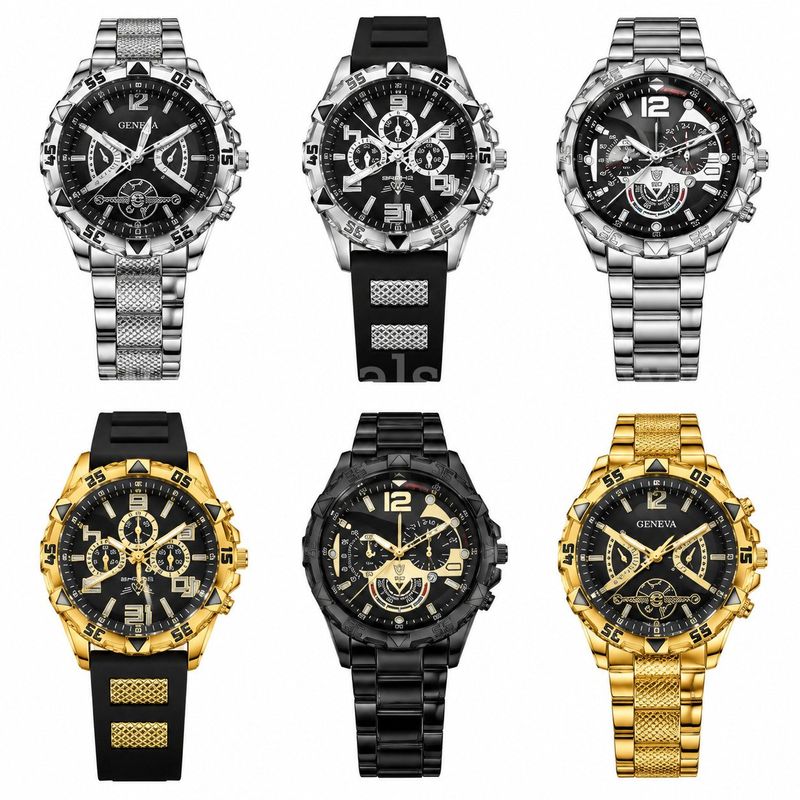 SHIPPING AVAILABLE 6 styles of men's sports chronograph watches with different colorways and straps(W-003)