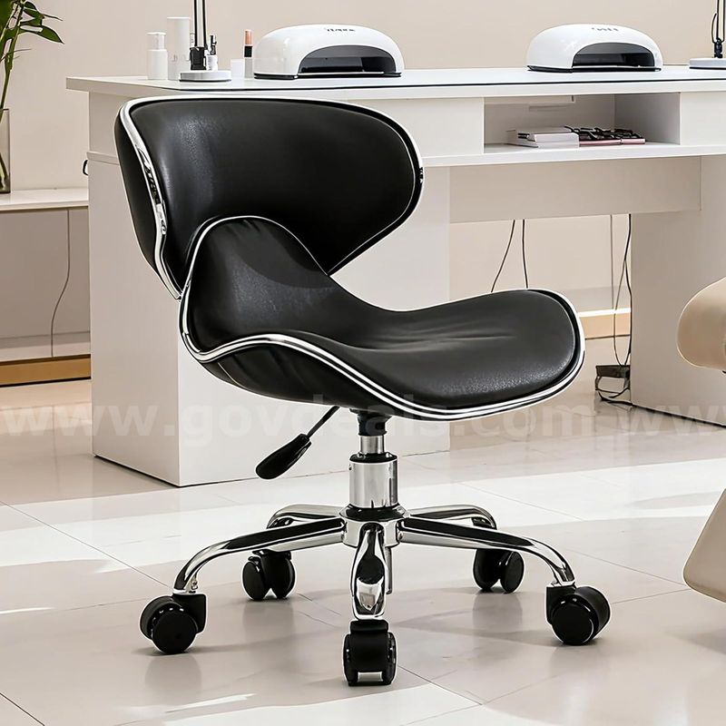 SHIPPING AVAILABLE Lessmore Black Pedicure Chair for Nail Tech Pedicure- Swivel & Adjustable Nail tech Chair (A-04)