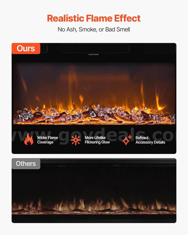 SHIPPING AVAILABLE 42 inch Electric Fireplace, Wall Mounted Recessed Fire Place with Remote Control, Timer(M2-01)