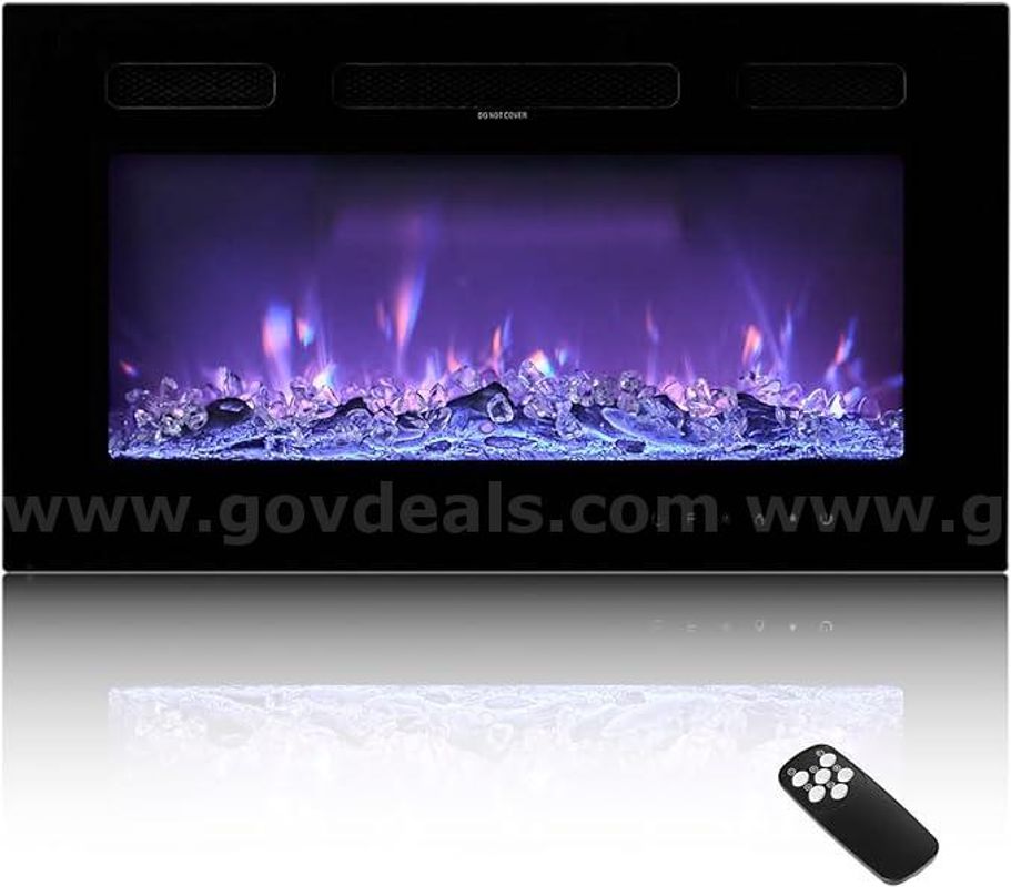 SHIPPING AVAILABLE 42 inch Electric Fireplace, Wall Mounted Recessed Fire Place with Remote Control, Timer(M2-01)