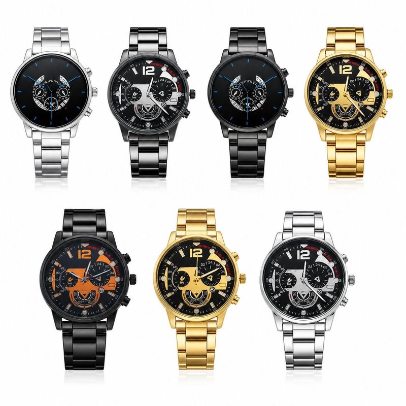 SHIPPING AVAILABLE 7pcs Assorted Men Stainless Steel Quartz Watch Lot Sports Chronograph Business Wristwatch(W1-021)