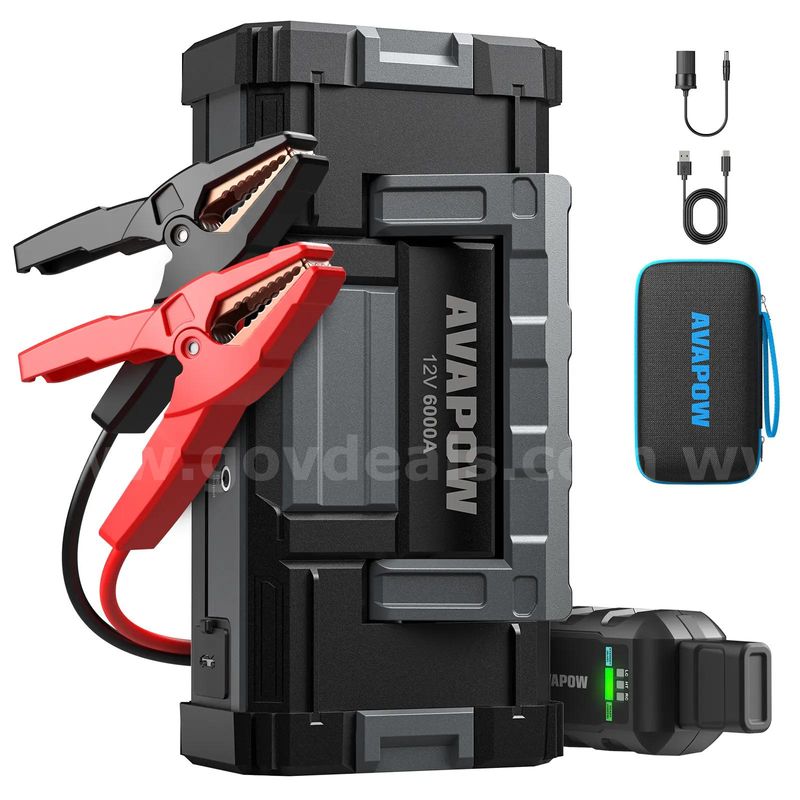 SHIPPING AVAILABLE AVAPOW A68 Jump Starter, 18W QC3.0 Fast Charge Car Battery Booster Pack, 16 LED Portable Power(18-wu)