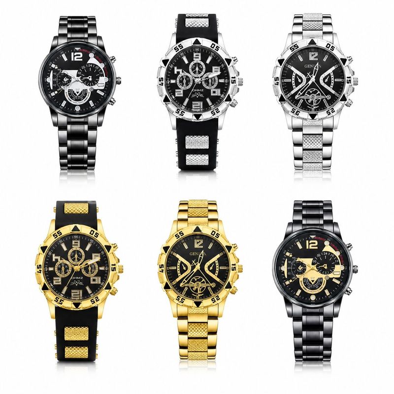 SHIPPING AVAILABLE 6pcs Assorted Men Stainless Steel watches with different colorways and straps, Business(W1-027)