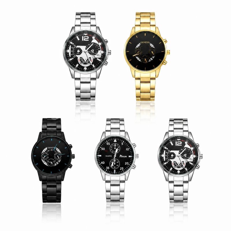 SHIPPING AVAILABLE 5pcs Assorted Men Stainless Steel Quartz Watch Lot Sports Chronograph Business Wristwatch (W1-028)