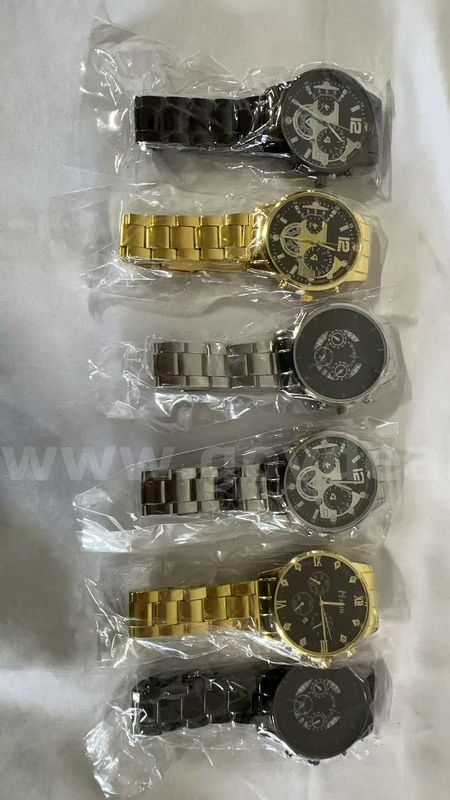 SHIPPING AVAILABLE 6pcs Men's Luxury Stainless Steel Quartz Watch Fashion Fake Chronograph Dial Business(W1-036)