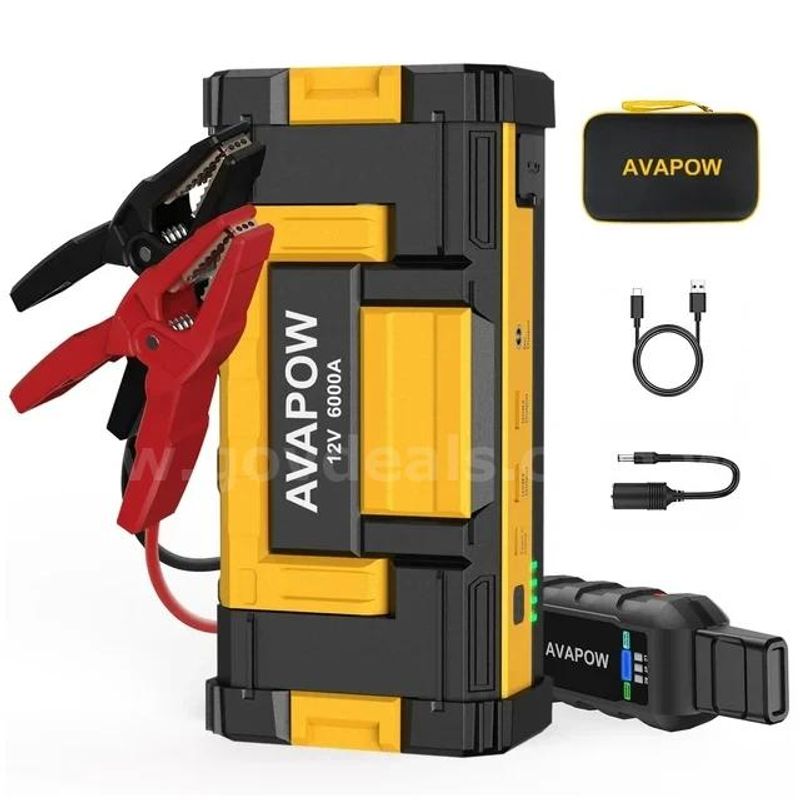 SHIPPING AVAILABLE AVAPOW W68 6000A Car Battery Jump Starter, 12V Portable Jump Box for All Gas & Up to 12L (W-68n)
