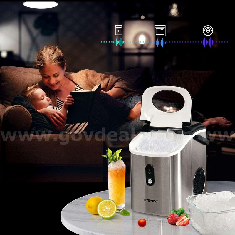 SHIPPING AVAILABLE VIVIDMOO Countertop Nugget Ice Maker, Portable Self-Cleaning Pebble Ice Machine, 33Lbs/24H (C-01)