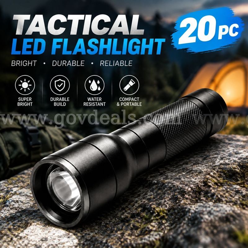 SHIPPING AVAILABLE lot of 20 Zoom Tactical LED Flashlight 5 Light Modes Waterproof Hand Torch Outdoor Camping (4389)