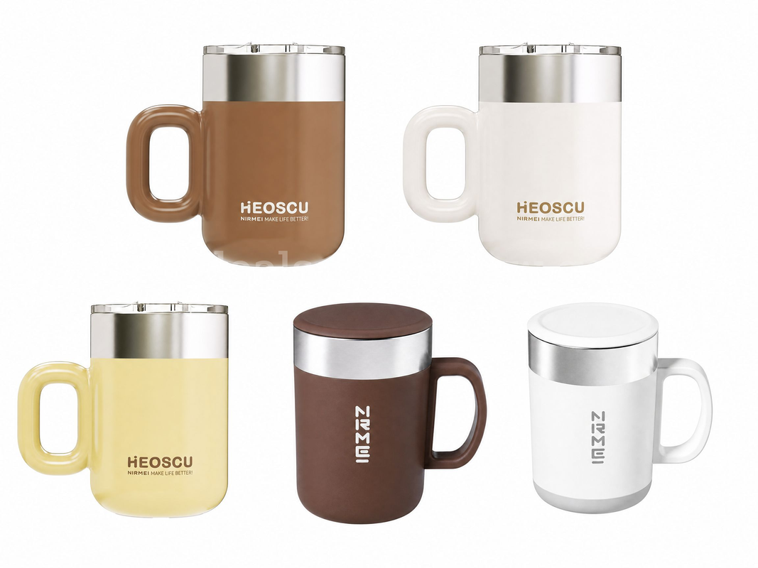 SHIPPING AVAILABLE Lot of 5 Rechargeable Self Stirring Coffee Mug 400ml SUS 316 Stainless Steel (D-01)