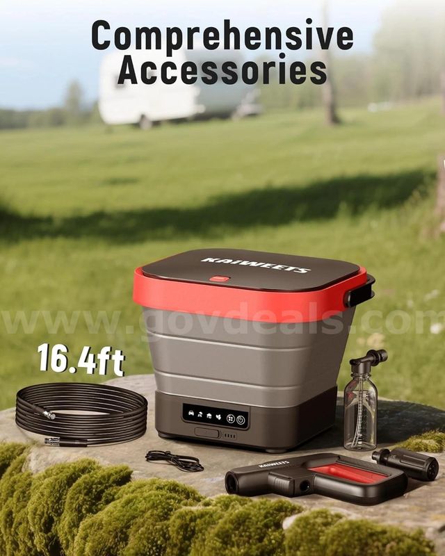 SHIPPING AVAILABLE KAIWEETS KPW-F1 Fold Portable Pressure Washer, 12L Foldable Water Tank, Cordless Rechargeable(B2-02)