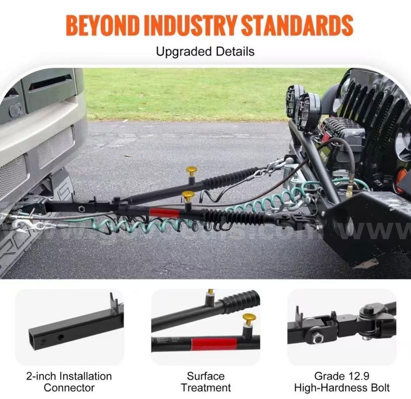 SHIPPING AVAILABLE 10pcs Tow Bar, 7500 lbs Towing Capacity with Ropes, Powder-Coating Alloy Steel Bumper-Mounted (7500)