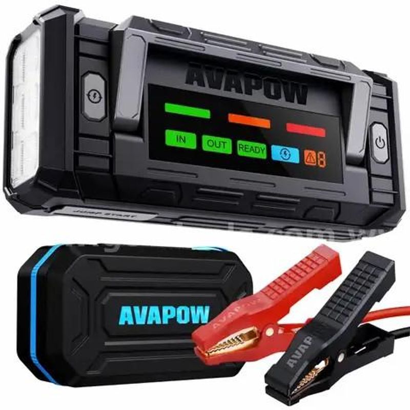 SHIPPING AVAILABLE AVAPOW TJ68 10000A Battery Jump Starter Portable with 4″ HD Display PD 65W Dual-Way (65-wu)