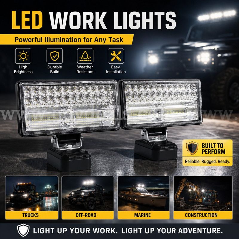 SHIPPING AVAILABLE 2pcs Rectangular Portable LED Work Light Compatible with Makita 18V Lithium Battery(B3-03)