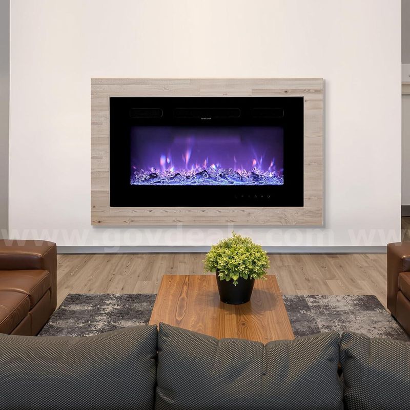 SHIPPING AVAILABLE 42 inch Electric Fireplace, Wall Mounted Recessed Fire Place with Remote Control, Timer(M2-01)