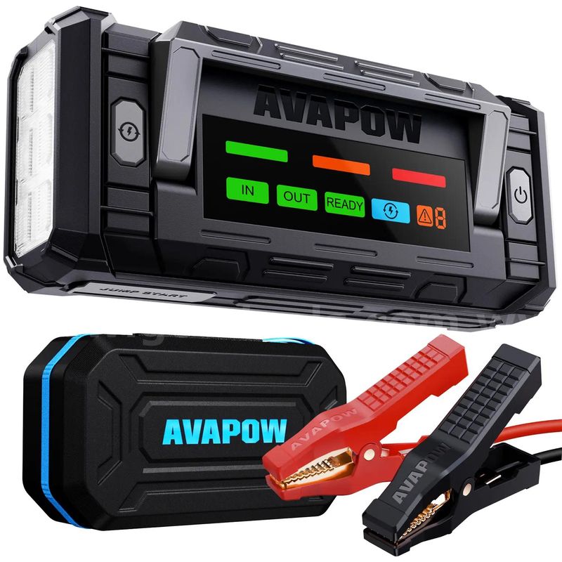 SHIPPING AVAILABLE AVAPOW TJ68 10000A Battery Jump Starter Portable with 4″ HD Display PD 65W Dual-Way (65-wu)