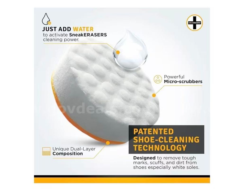 SHIPPING AVAILABLE Instant Sneaker Cleaner, Premium Shoe Cleaning Kit for Sneakers, Dual-Sided Sponges (100 Pack) （5-01）