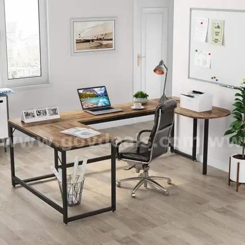 SHIPPING AVAILABLE Tribesigns U Shaped Desk, Large L-Shaped Desk Corner Computer Office Desk Writing Table (A1-011)