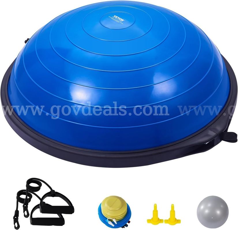 SHIPPING AVAILABLE Half Balance Ball Trainer, Half Yoga Exercise Ball with Resistance Bands and Foot Pump(A1-06)