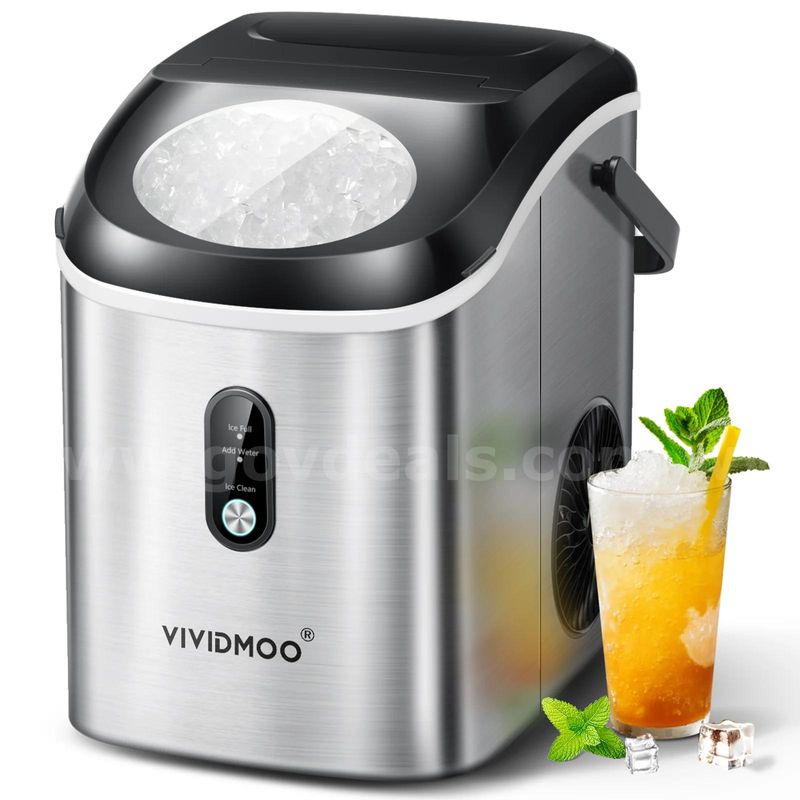 SHIPPING AVAILABLE VIVIDMOO Countertop Nugget Ice Maker, Portable Self-Cleaning Pebble Ice Machine, 33Lbs/24H (C-01)
