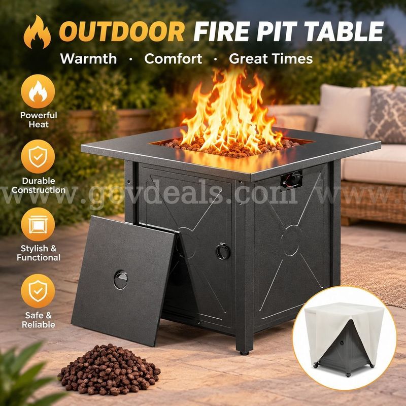 SHIPPING AVAILABLE Fire Pit, 40000 BTU Propane Fire Pit , TABLETOP ONLY, base not included.（31-01）