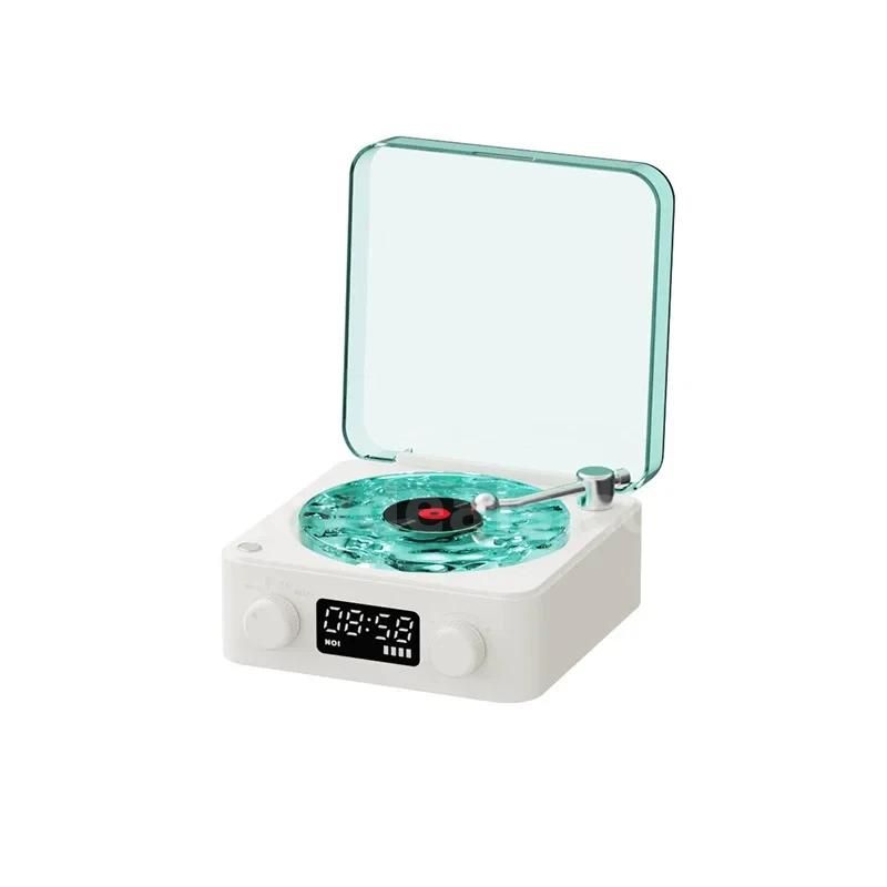 SHIPPING AVAILABLE 10pcs Retro Vinyl Turntable Bluetooth Speaker, White Noise Sleep Machine with Digital Clock(B3-04)