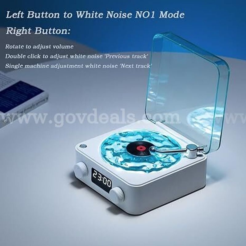 SHIPPING AVAILABLE 10pcs Retro Vinyl Turntable Bluetooth Speaker, White Noise Sleep Machine with Digital Clock(B3-04)
