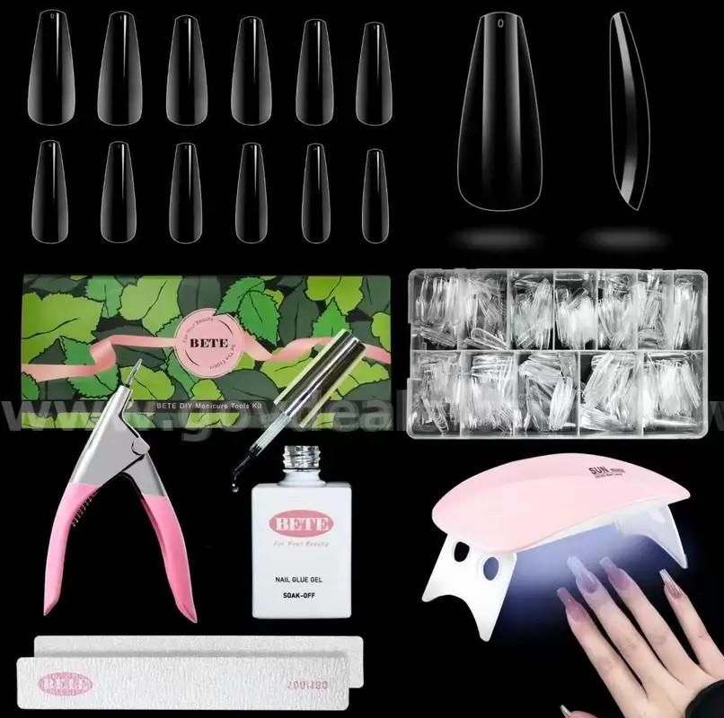 SHIPPING AVAILABLE Lot of 5 BETE Professional Gel Nail Tips Kit BFN-A0007 - Portable UV/LED Mouse Lamp & 12 Sizes(AM-01)